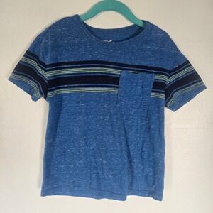 Cat and Jack Boys Blue Striped Pocket Tee Shirt Size 4T